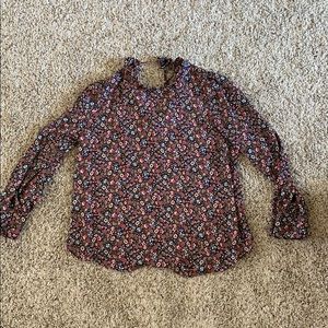 Women’s loft high neck blouse with tie back. Sz L